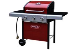 Outback Apollo 3 Burner Gas BBQ - Red - Express Delivery
